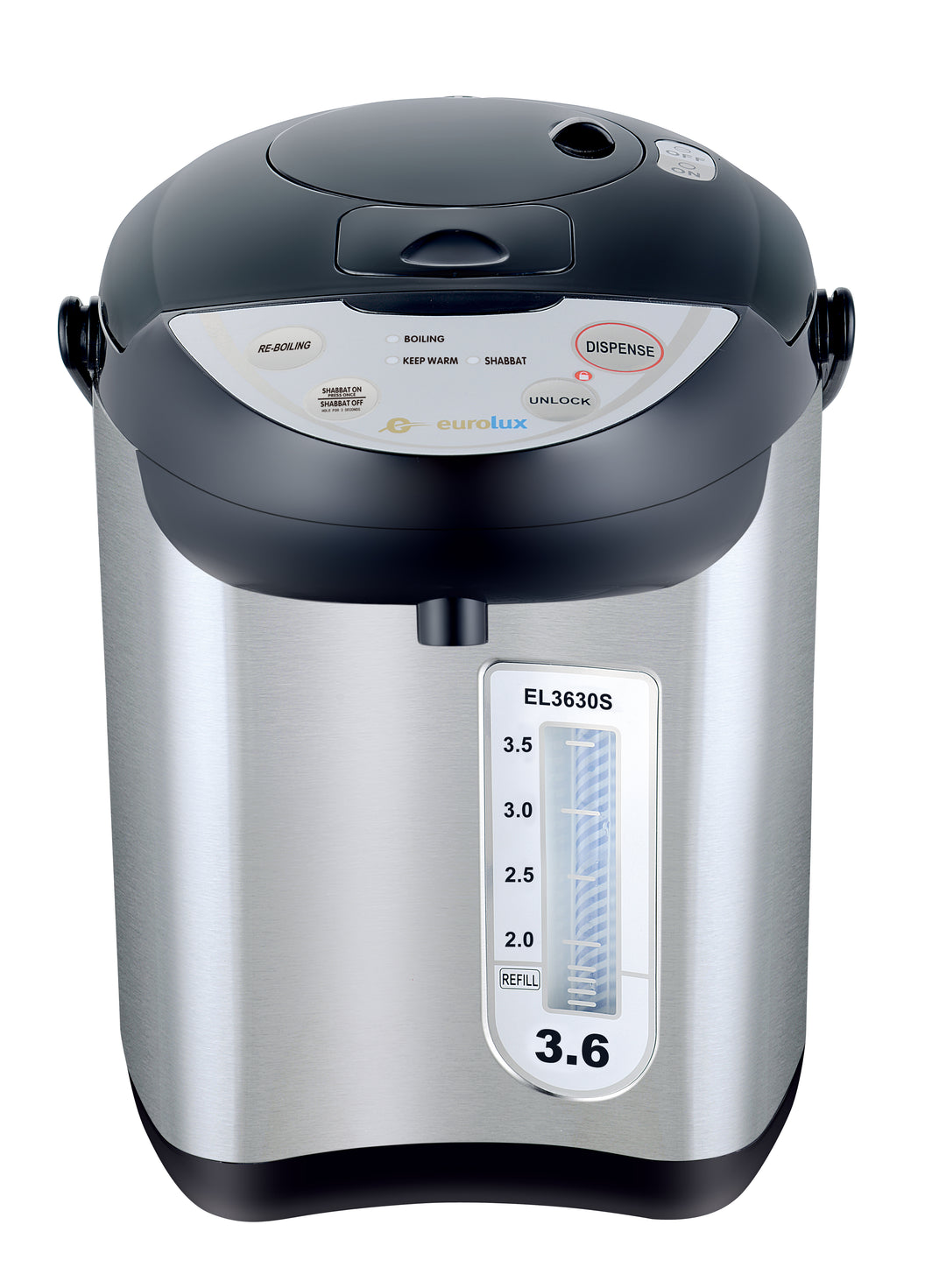 EUROLUX ELECTRIC HOT WATER POT 3.6 QT MODEL# EL3630S WITH SHABBAT MODE