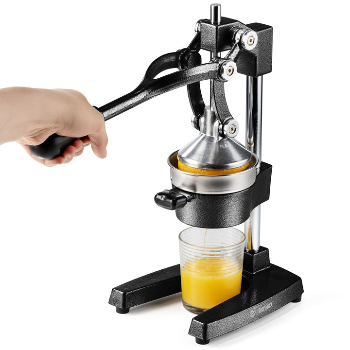 Eurolux Cast Iron Citrus Juicer | Commercial Grade Manual Hand Press | Countertop Squeezer for Fresh Fruit Juice