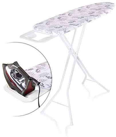 Bartnelli Rorets Ironing Board with Cover Pad, Height Adjustable, Safety Iron Rest, Safety Storage Lock, 4 Leg, 3 Layer Pad, Home Laundry Room or Dorm Use