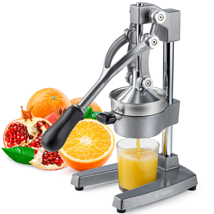 Eurolux Cast Iron Citrus Juicer | Commercial Grade Manual Hand Press | Countertop Squeezer for Fresh Fruit Juice