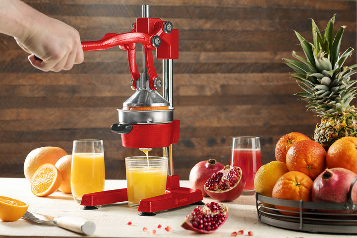 Eurolux Cast Iron Citrus Juicer | Commercial Grade Manual Hand Press | Countertop Squeezer for Fresh Fruit Juice