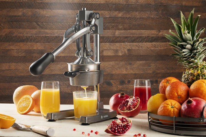 Eurolux Cast Iron Citrus Juicer | Commercial Grade Manual Hand Press | Countertop Squeezer for Fresh Fruit Juice