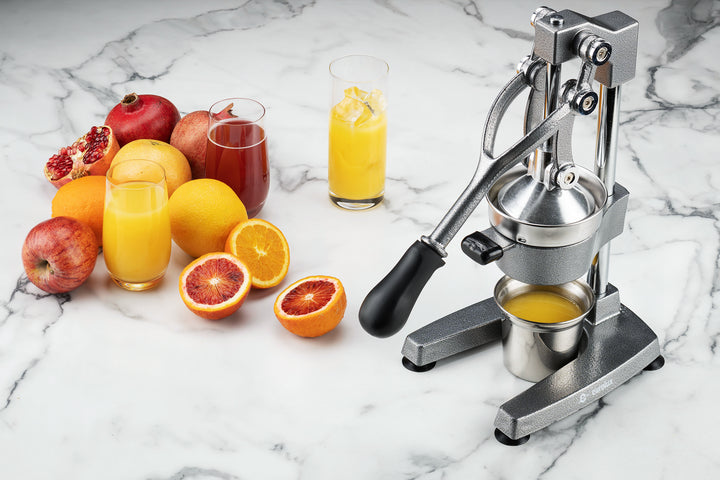 Eurolux Cast Iron Citrus Juicer | Commercial Grade Manual Hand Press | Countertop Squeezer for Fresh Fruit Juice
