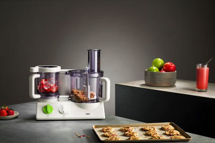 Braun Food Processor FX-3030 Double Bowl 0.75L and 12 Cup Multipurpose Chopper with 8 Attachment Blades With Juice Extractor