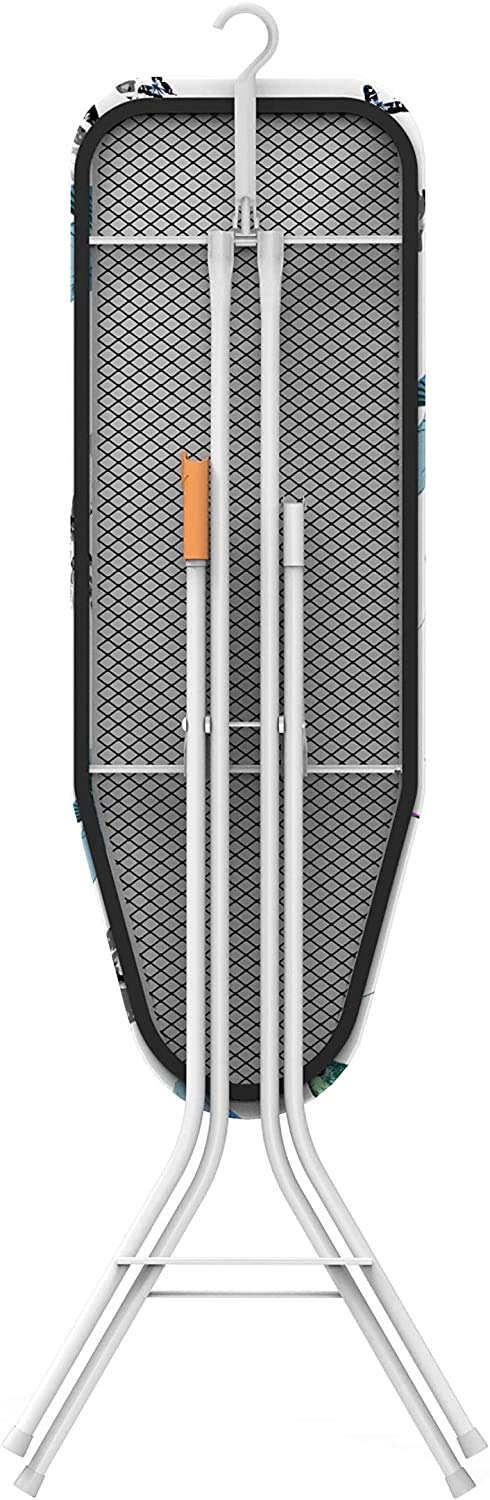 Bartnelli Rorets Compact Space Saving Ironing Board Hanger – with Smart Hanger for Easy Storage | 4 Layer Cover Pad | 4 Leg, Lightweight, for Home Laundry Room, Dorm Use, or Small Space 43x13 H. 35"