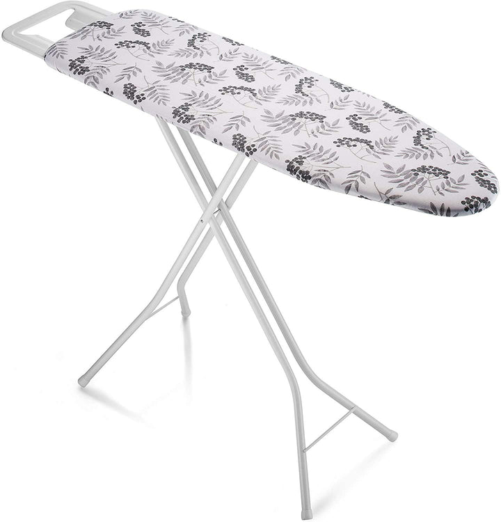 Bartnelli Rorets Ironing Board with Cover Pad, Height Adjustable, Safety Iron Rest, Safety Storage Lock, 4 Leg, 3 Layer Pad, Home Laundry Room or Dorm Use