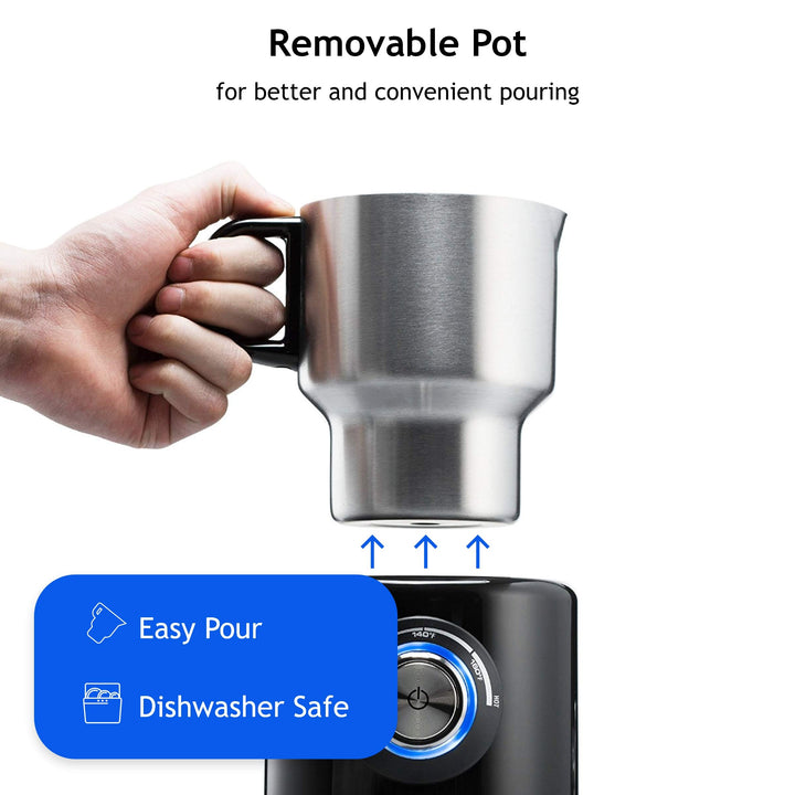 Souvia Automatic Milk Frother and Steamer Machine - Hot and Cold Temperature Control | Electric Milk Foam Maker and Warmer for Latte Coffee Cappuccino and Hot Chocolate | (700 ml) Stainless Steel Milk Jug BPA free, Dishwasher Safe
