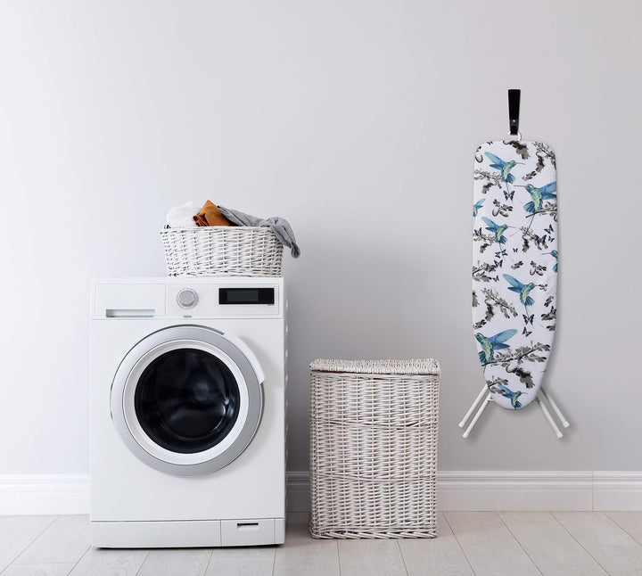 Bartnelli Rorets Compact Space Saving Ironing Board Hanger – with Smart Hanger for Easy Storage | 4 Layer Cover Pad | 4 Leg, Lightweight, for Home Laundry Room, Dorm Use, or Small Space 43x13 H. 35"