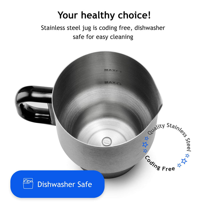 Souvia Automatic Milk Frother and Steamer Machine - Hot and Cold Temperature Control | Electric Milk Foam Maker and Warmer for Latte Coffee Cappuccino and Hot Chocolate | (700 ml) Stainless Steel Milk Jug BPA free, Dishwasher Safe