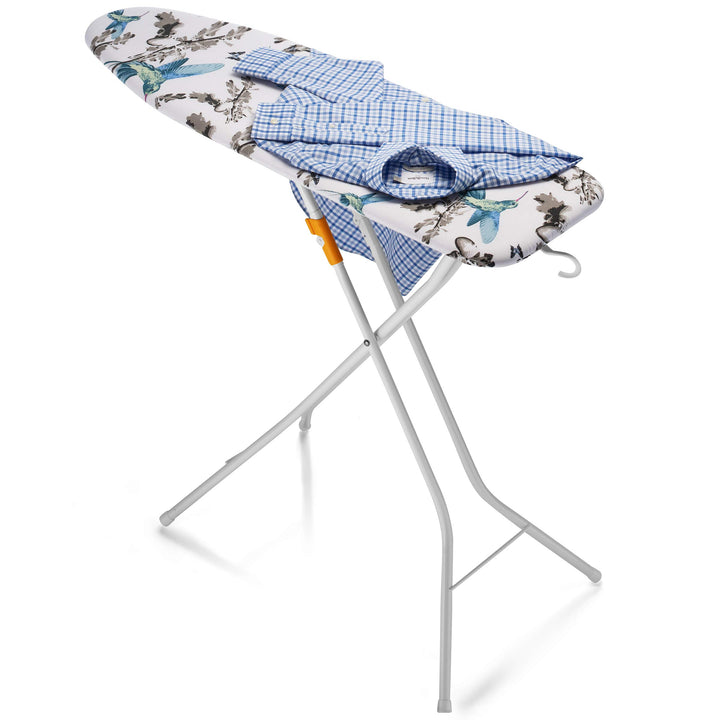 Bartnelli Rorets Compact Space Saving Ironing Board Hanger – with Smart Hanger for Easy Storage | 4 Layer Cover Pad | 4 Leg, Lightweight, for Home Laundry Room, Dorm Use, or Small Space 43x13 H. 35"