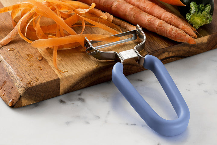Swissler Silicone Soft Grip Ultra Sharp Stainless Steel Peeler (Gray)