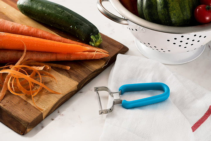 Swissler Silicone Soft Grip Ultra Sharp Stainless Steel Peeler (Turquise)