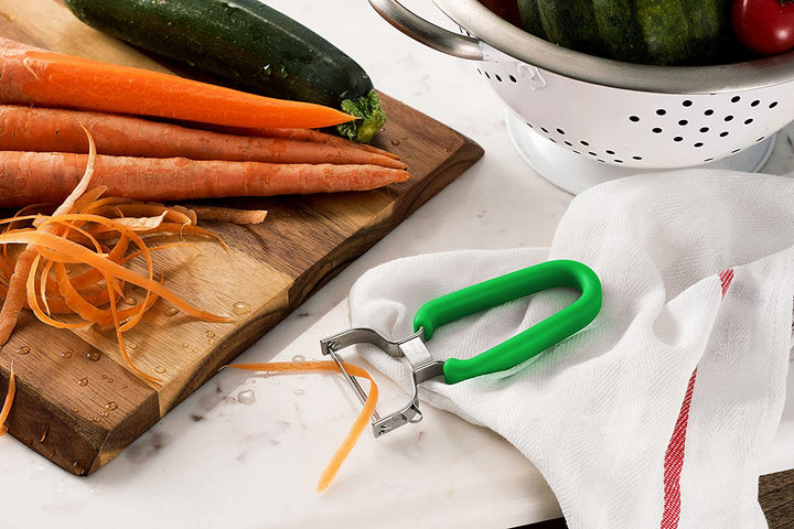Swissler Silicone Soft Grip Ultra Sharp Stainless Steel Peeler (Green)