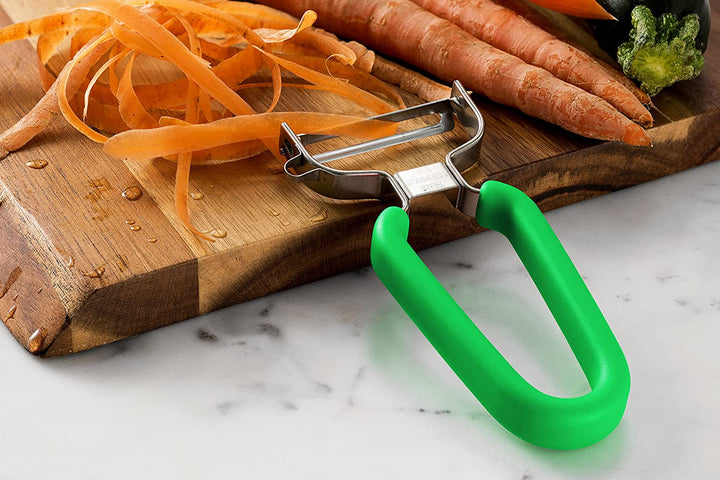 Swissler Silicone Soft Grip Ultra Sharp Stainless Steel Peeler (Green)