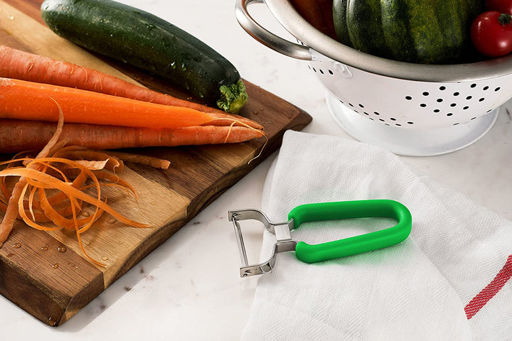 Swissler Silicone Soft Grip Ultra Sharp Stainless Steel Peeler (Green)