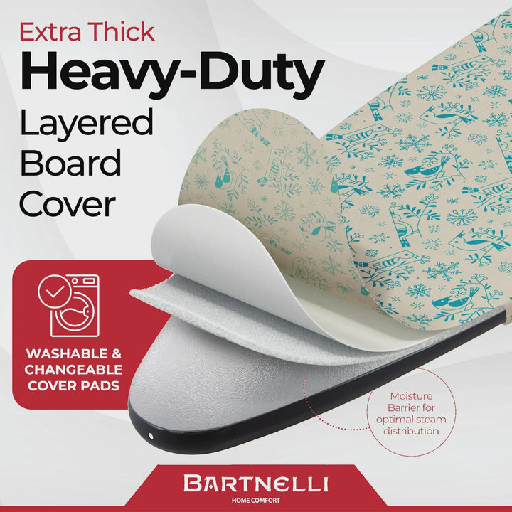 Bartnelli Pro Luxury Ironing Board, European built with the highest grade standards for a premium, luxurious ironing experience. (49x16")