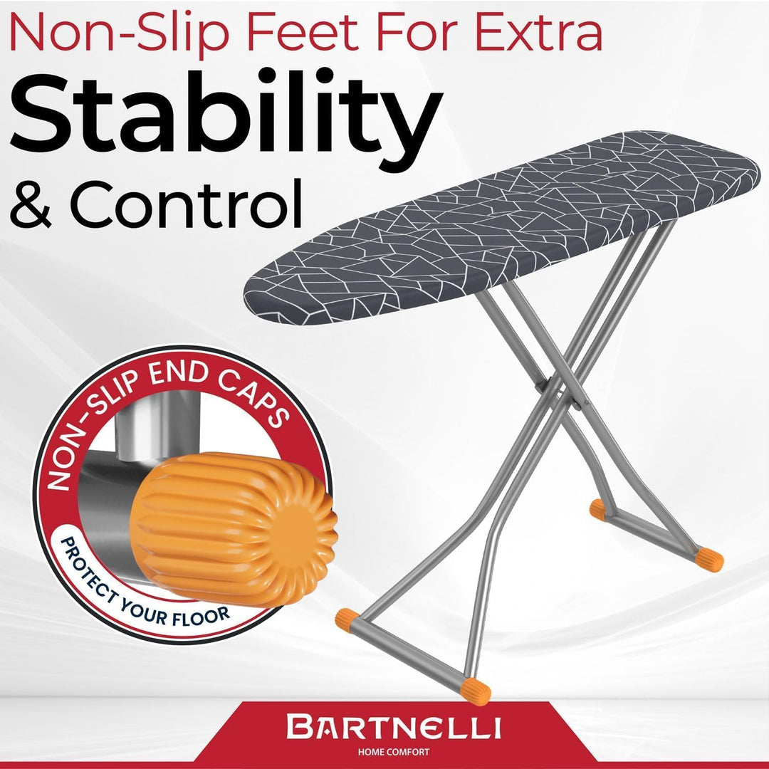 compact-ironing-board-13x43-space-saving-steel-foldable-iron-board-4-layer-cotton-cover-adjustable-height-bonus-hanger-and-silicone-iron-pad