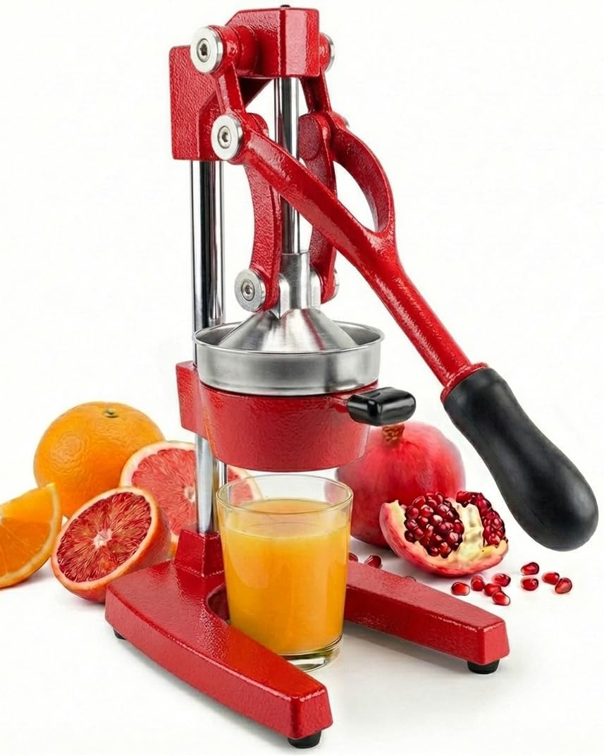 Eurolux Cast Iron Citrus Juicer | Commercial Grade Manual Hand Press | Countertop Squeezer for Fresh Fruit Juice