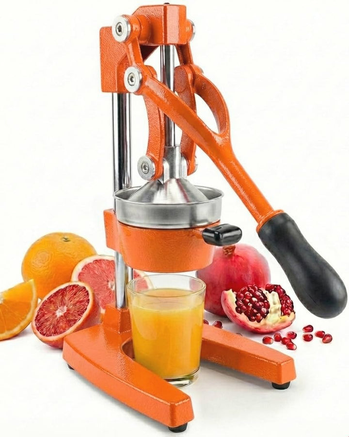 Eurolux Cast Iron Citrus Juicer | Commercial Grade Manual Hand Press | Countertop Squeezer for Fresh Fruit Juice