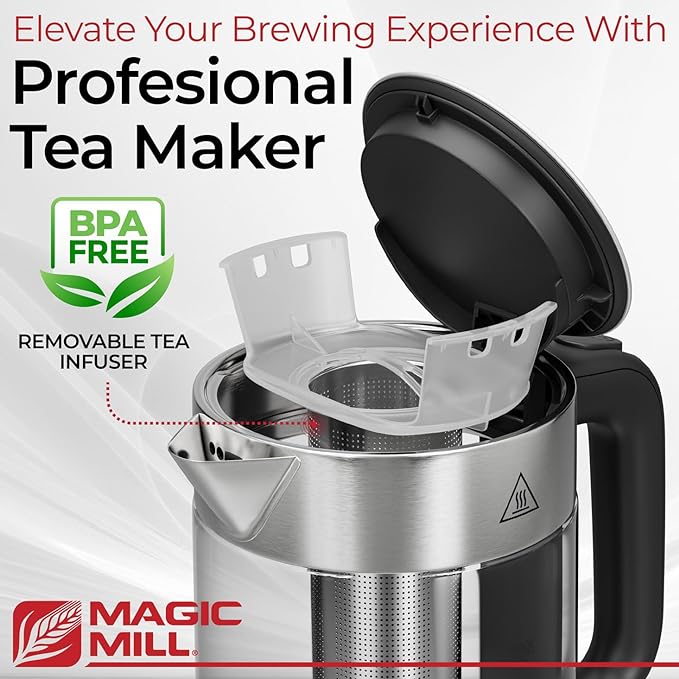 Magic Mill Pro Electric Kettle with tea Infuser and Temperature