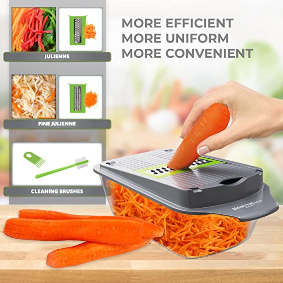  Vegetable chopper 15 in 1 Multifunctional food chopper, pro  onion chopper, vegetable dicer with 8 blades and fruit slicer, potato  peeler, carrot and garlic chopper with container: Home & Kitchen