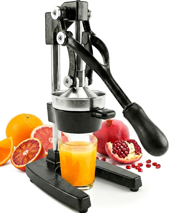 Eurolux Cast Iron Citrus Juicer | Commercial Grade Manual Hand Press | Countertop Squeezer for Fresh Fruit Juice