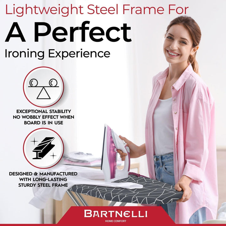 compact-ironing-board-13x43-space-saving-steel-foldable-iron-board-4-layer-cotton-cover-adjustable-height-bonus-hanger-and-silicone-iron-pad