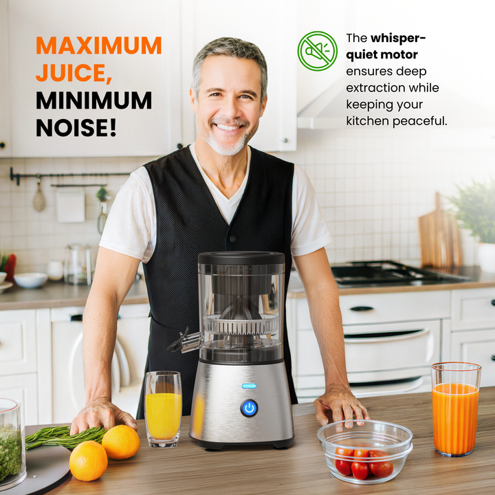 Electric Citrus Juicer – Stainless Steel, Compact & Easy to Use