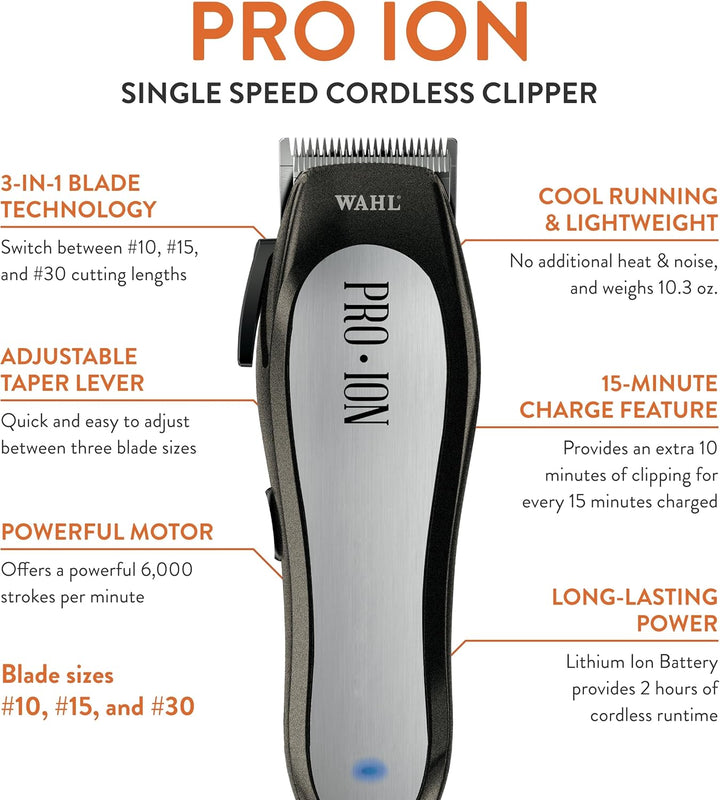 Wahl Professional Animal Pro Ion Equine Cordless Horse Clipper and Grooming Kit