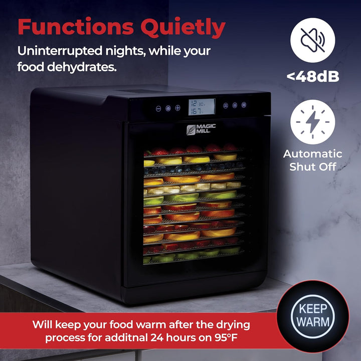 Magic Mill Food Dehydrator Machine 15 Stainless Steel trays MFD-9100