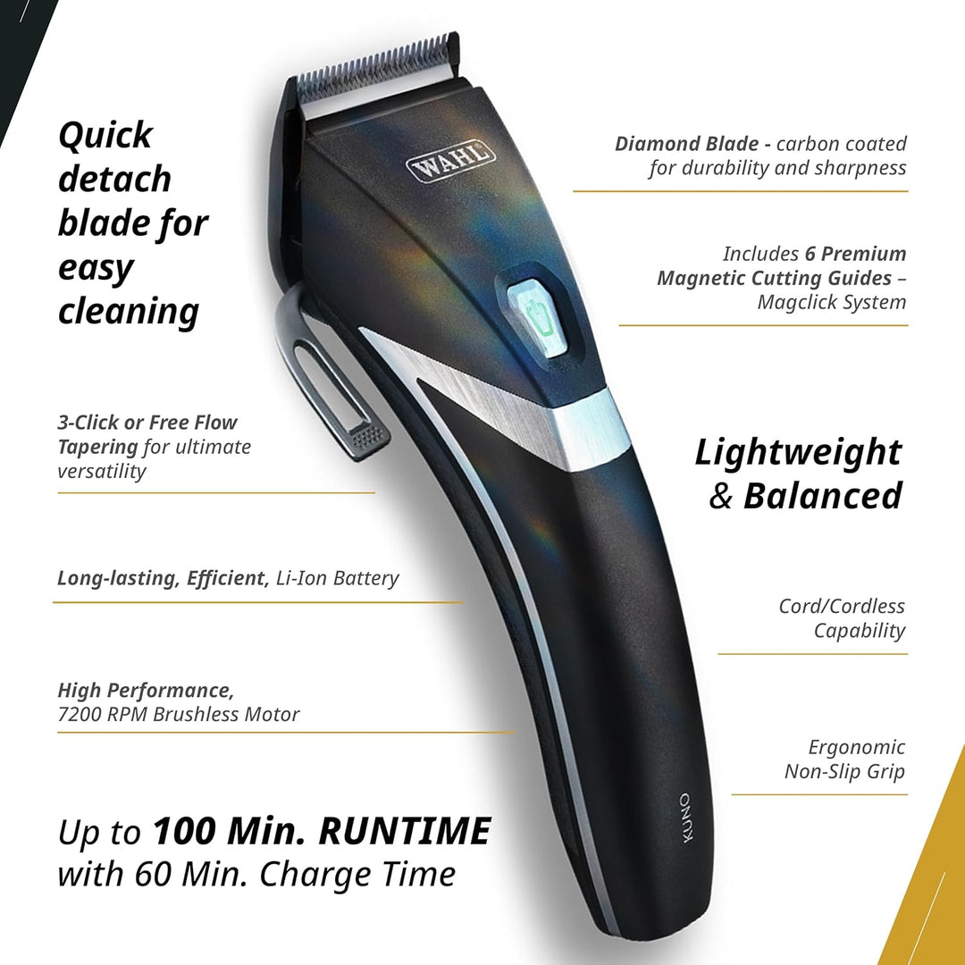 Wahl Professional Kuno Cordless Clipper High Performance Diamond Blade Lithium Ion Battery