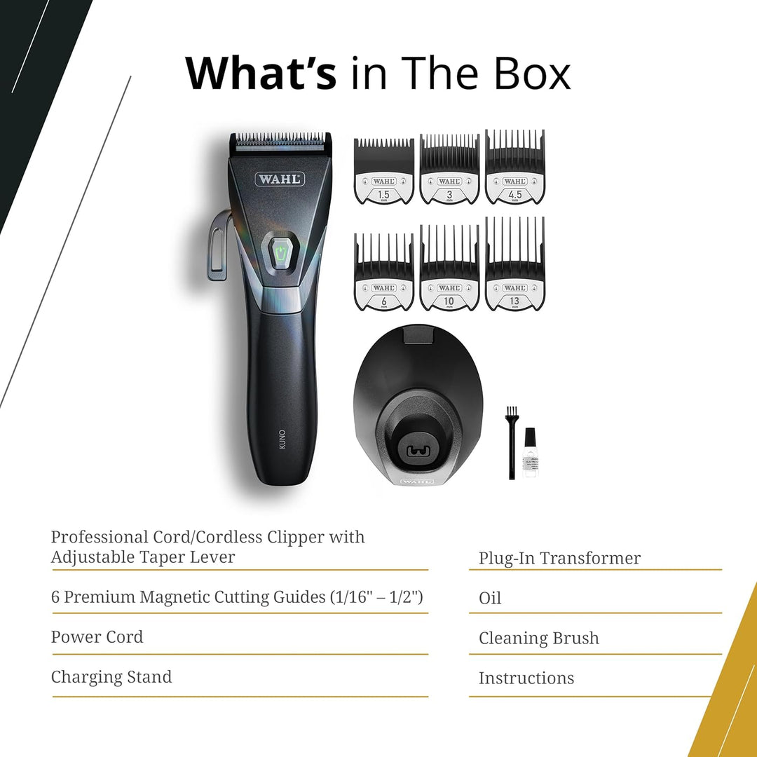 Wahl Professional Kuno Cordless Clipper High Performance Diamond Blade Lithium Ion Battery