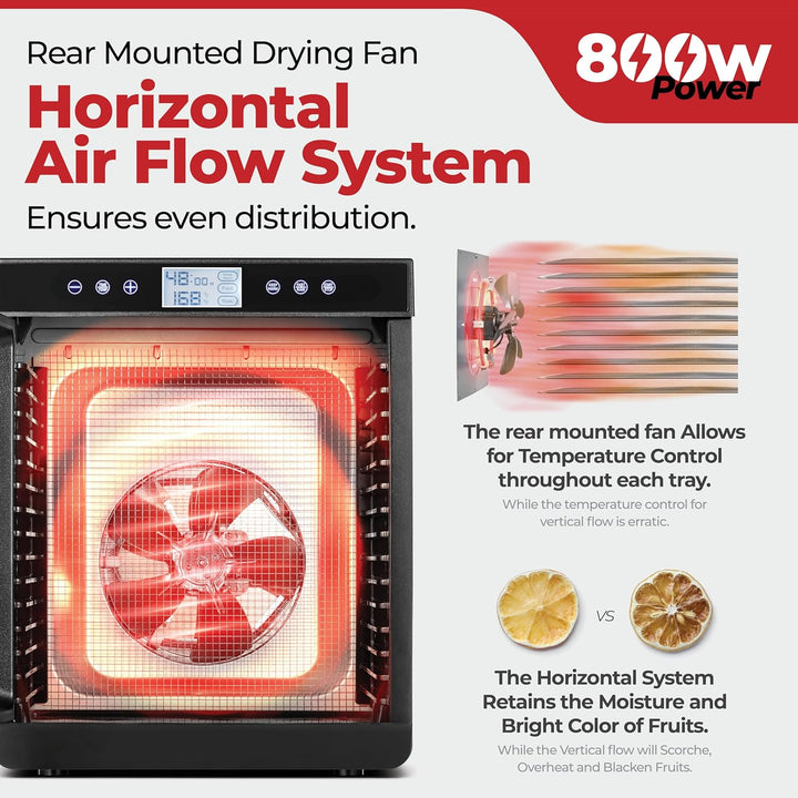 Magic Mill Food Dehydrator Machine 15 Stainless Steel trays MFD-9100