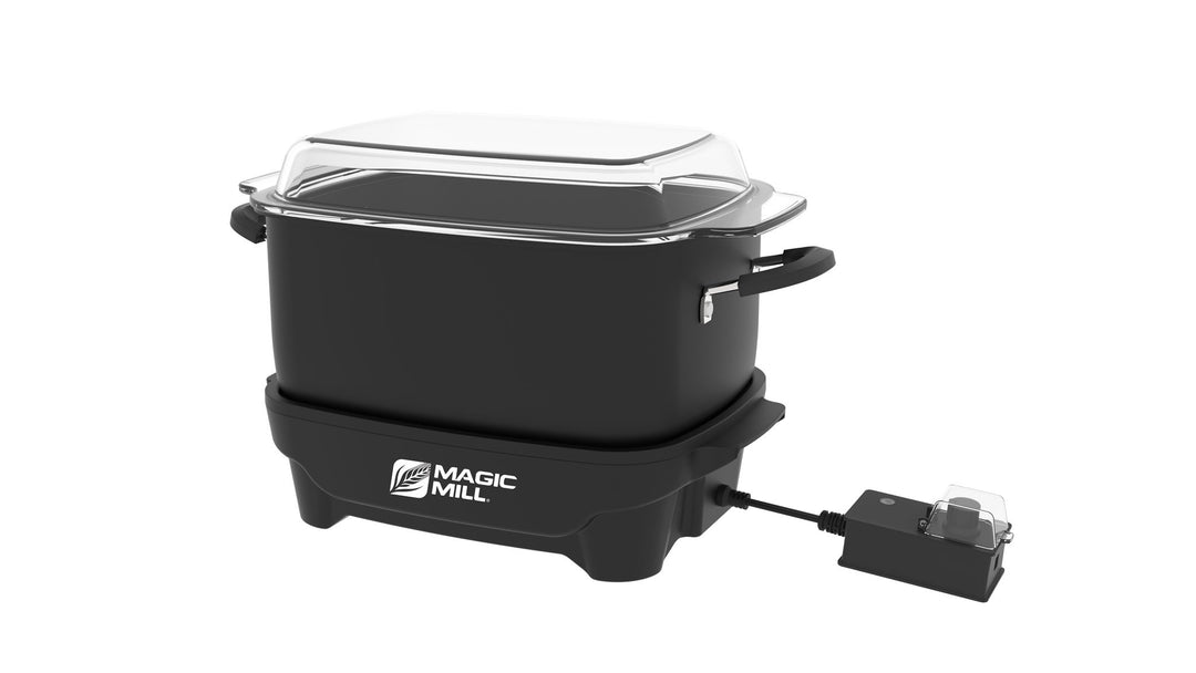 MAGIC MILL 9 QT black SLOW COOKER WITH FLAT GLASS COVER AND COOL TOUCH HANDLES MODEL# MSC926