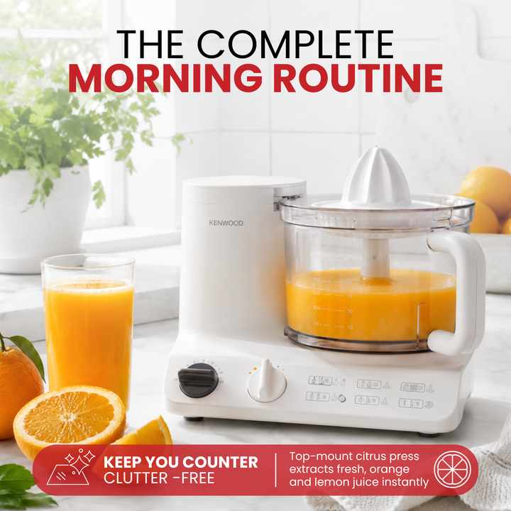 Kenwood FDP10.3020 12-Cup Food Processor | Ultra-Quiet 10-in-1 European System with Traditional Kugel Blade & Citrus Juicer