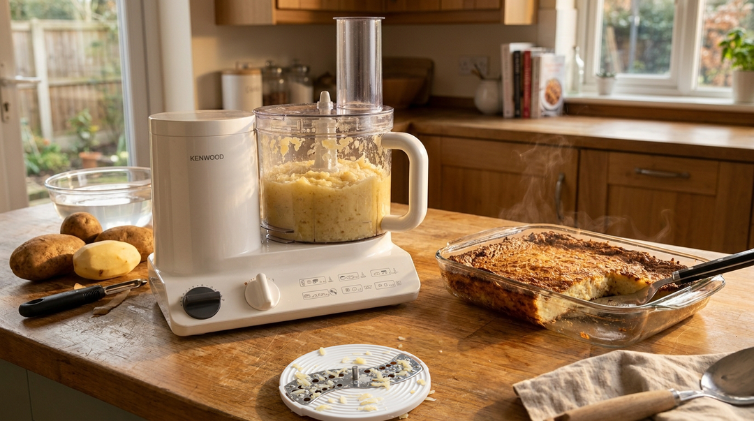 Kenwood FDP10.3020 12-Cup Food Processor | Ultra-Quiet 10-in-1 European System with Traditional Kugel Blade & Citrus Juicer
