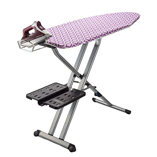 Bartnelli Pro XL Compact Professional Space Saving Folding Ironing Board 4-Leg with Hanger Racks and Cotton Cover, 18-Inch by 54-Inch