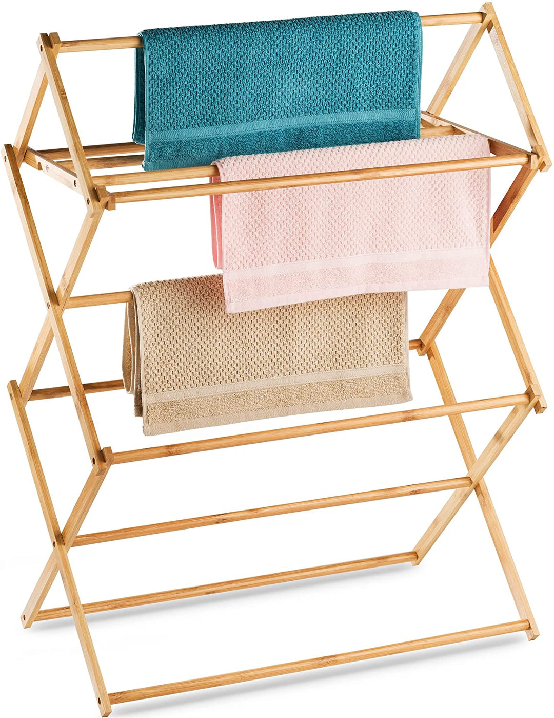Bartnelli Bamboo Wood Laundry Clothing Drying Rack for Clothes