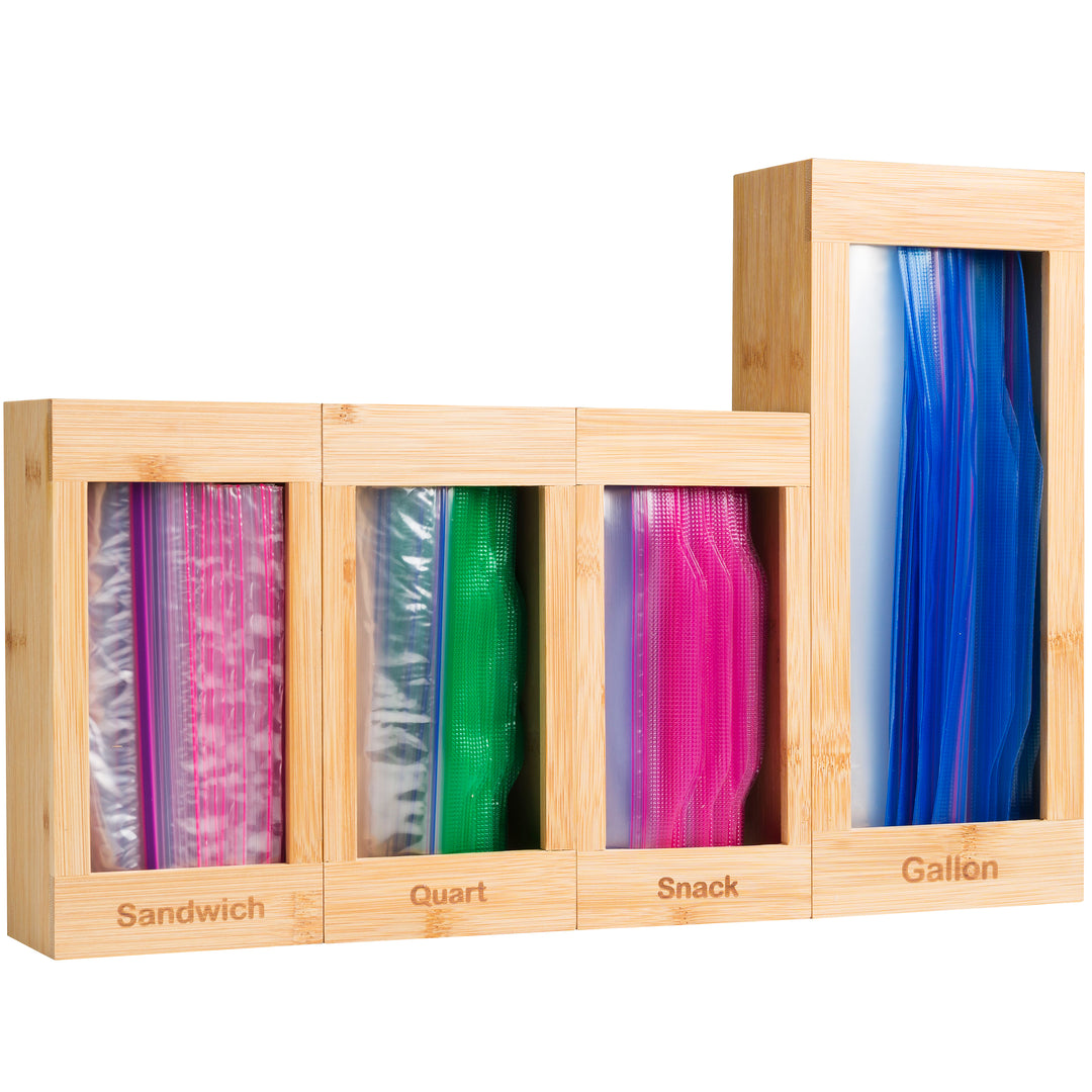 Dropship Bamboo Ziplock Bag Organizer For Drawer; Containers For