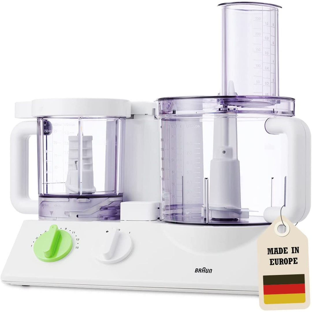 Braun Food Processor FX-3030 Double Bowl 0.75L and 12 Cup Multipurpose Chopper with 8 Attachment Blades With Juice Extractor
