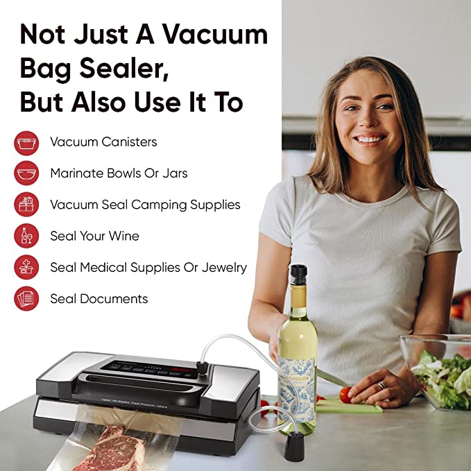 Magic Seal 16'' Food Vacuum Sealer Machine MS400, Compatible with Mylar,  Smooth and Embossed Bags, High Power Double Pump, Adjustable Vacuum and  Seal