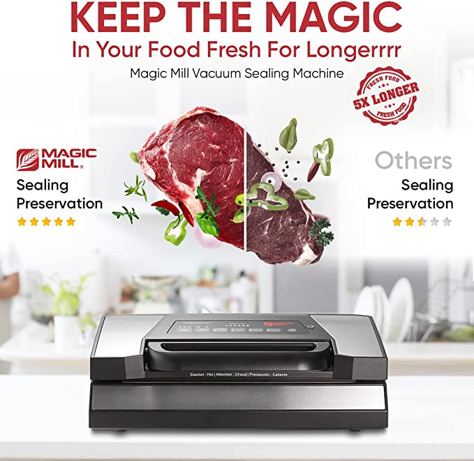  Magic Seal 16'' Food Vacuum Sealer Machine MS400, Compatible  with Mylar, Smooth and Embossed Bags, High Power Double Pump, Adjustable  Vacuum and Seal Time, Extra Wide 8mm Sealing Wire: Home 