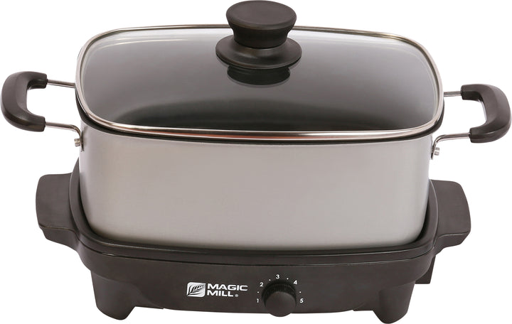 MAGIC MILL 6 QT GRAY SLOW COOKER WITH COVER KNOB AND COOL TOUCH HANDLES MODEL# MSC628