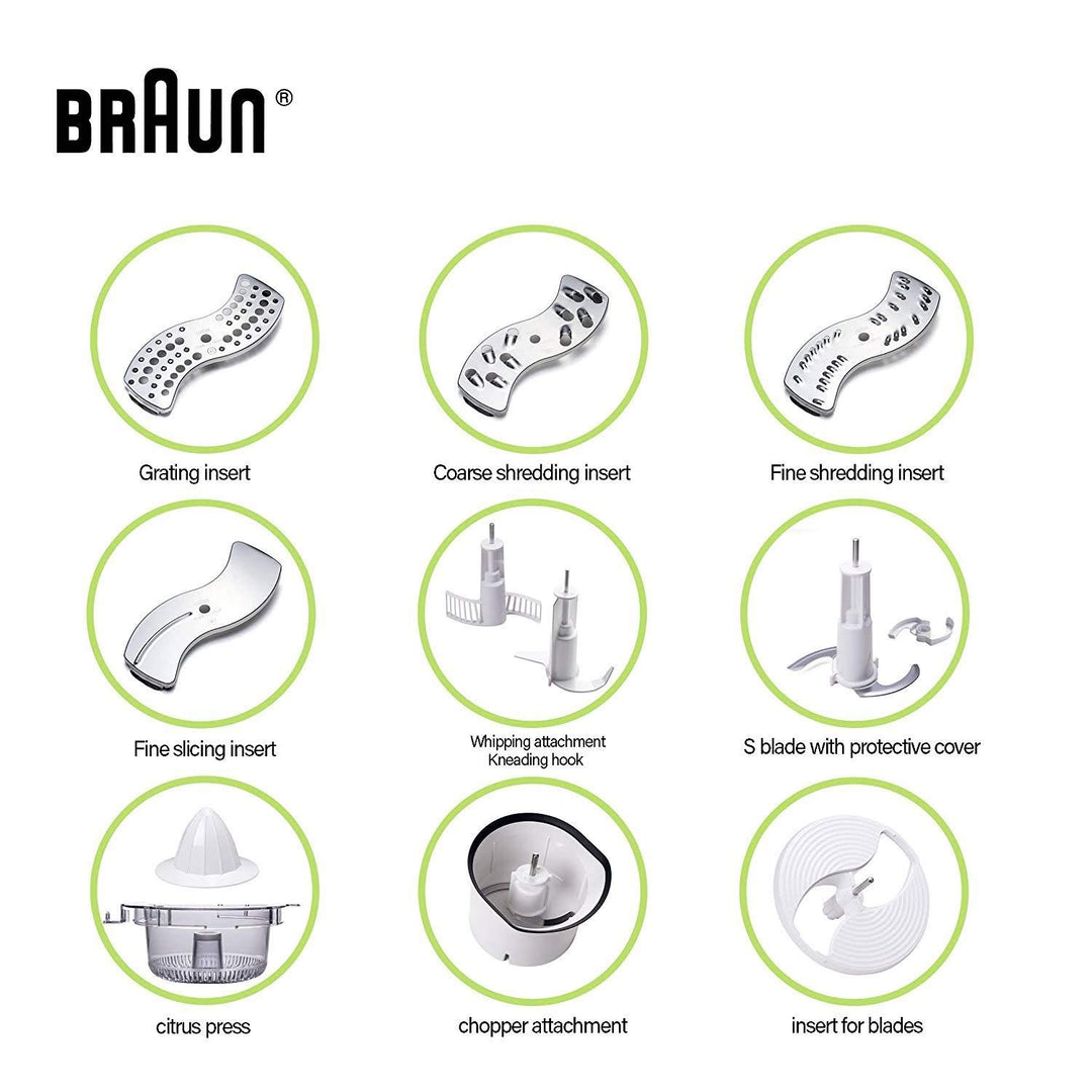 Braun FP3020 12 Cup Food includes Attachment Blades + Chop – Royaluxkitchen