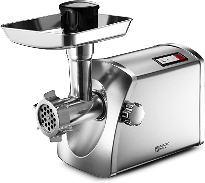 Magic Mill MMG-3001 Stainless Steel Electric Meat Grinder & Sausage Maker - Set with 14+ Parts and Attachments