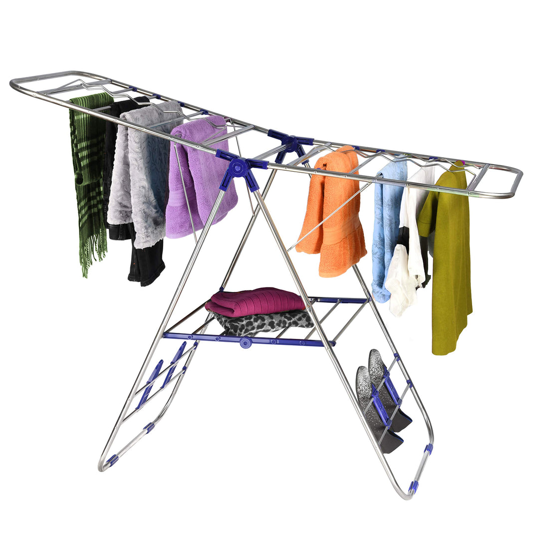 Bartnelli Bamboo Laundry Drying Rack for Clothes, Wood Clothing Dryer,  Extreme Stability, Heavy Duty Built, Foldable, Collapsible Space Saving | 2