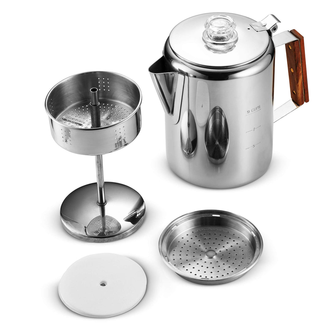 Stainless Steel 9 Cups Percolator Coffee Maker For Outdoor Camping -  Outdoor Tableware - AliExpress