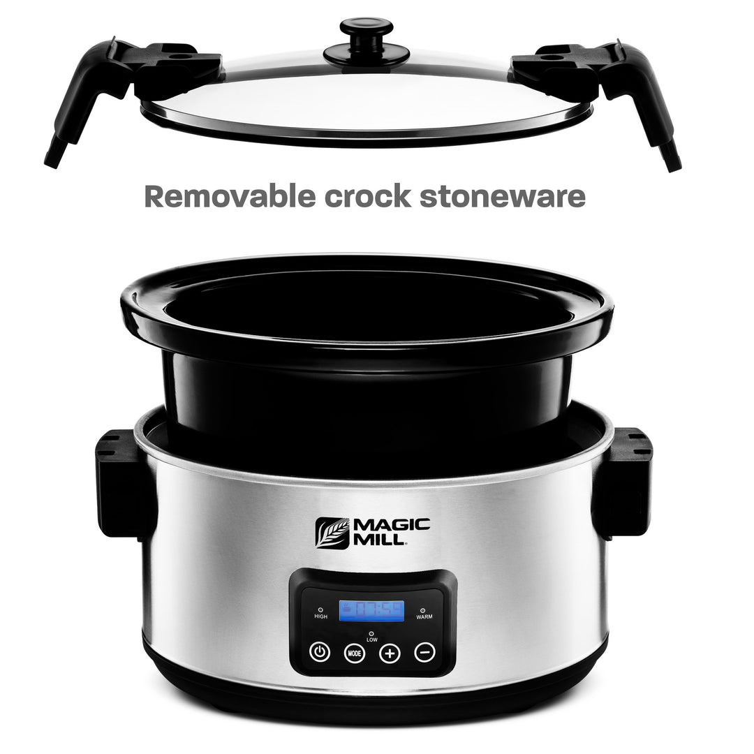 KOOC 8.5-Quart Programmable Slow Cooker, Larger than 8 Quart, More  Practical than 10 Quart, with Digital Countdown Timer, Free Liners Included  for Easy Clean-up, Upgraded Ceramic pot, Adjustable Temp, Nutrient Loss  Reduction