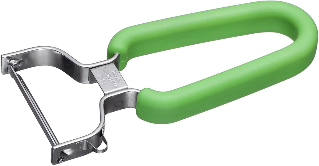 Swissler Silicone Soft Grip Ultra Sharp Stainless Steel Peeler (Green)