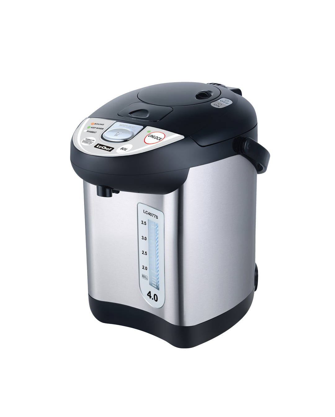 LE'CHEF ELECTRIC HOT WATER POT 4.0 QT MODEL# LC4077S WITH SHABBAT MODE